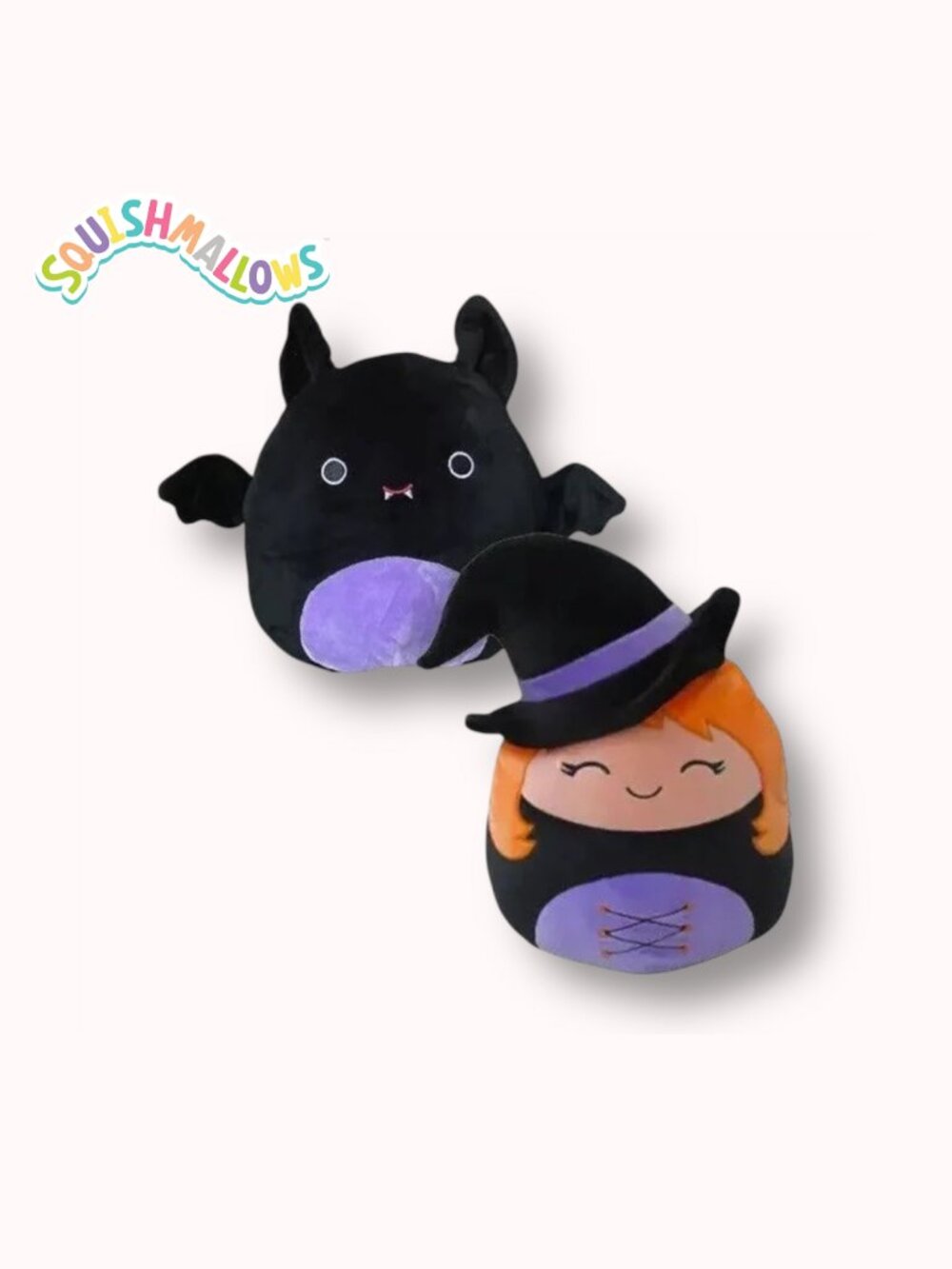 NWT 8" Betty the bat & Wilma the witch Flipamallow Squishmallow